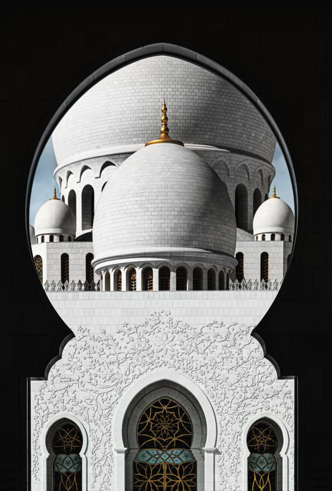 Grand White Mosque Domes by Artem Fomenko — canvas wall art