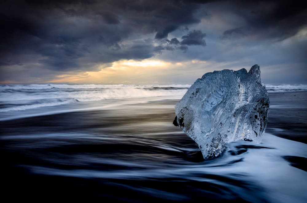 Sunrise between ice by Rodrigo Núñez Buj — canvas wall art