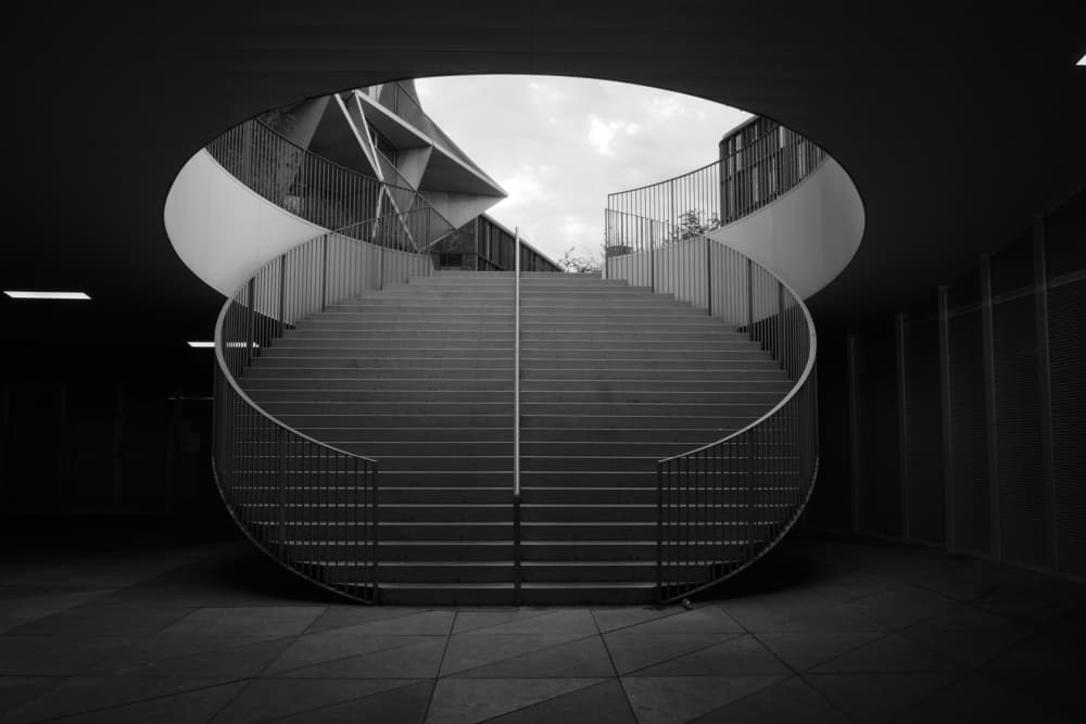 Modern Stairwell Symmetry by By PEJ — canvas wall art