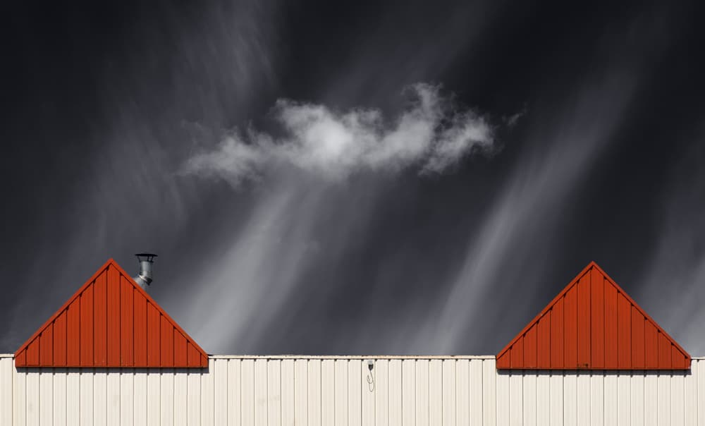 Geometric Red Roofs by Harry Verschelden — canvas wall art