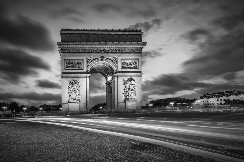 Arc de Triomphe Night Lights by Melanie Viola — canvas wall art