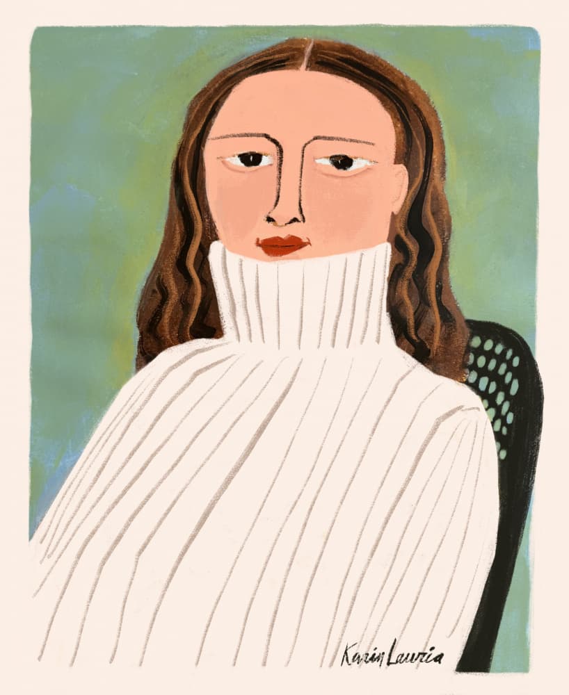 Serene Woman in White by Karin Lauria — canvas wall art