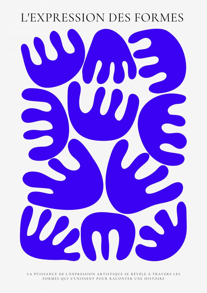 Organic Blue Forms by RS LAB STUDIO — canvas wall art
