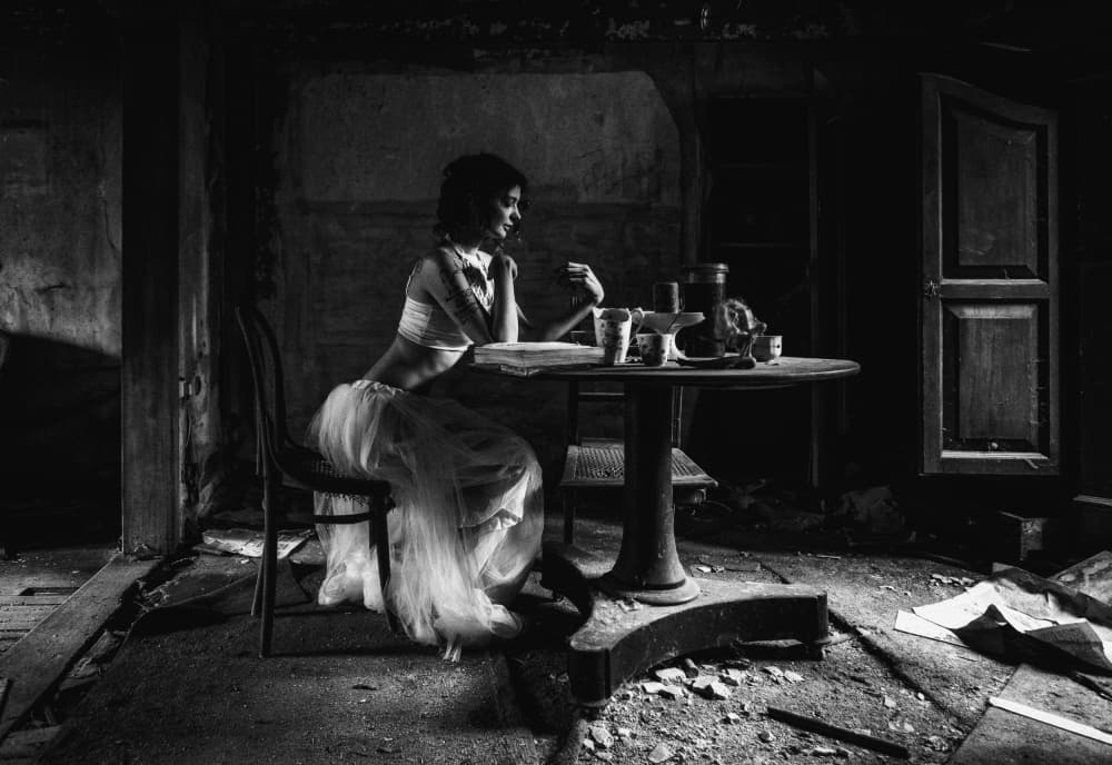 Pensive Woman Abandoned Room by Georgios Bero — canvas wall art