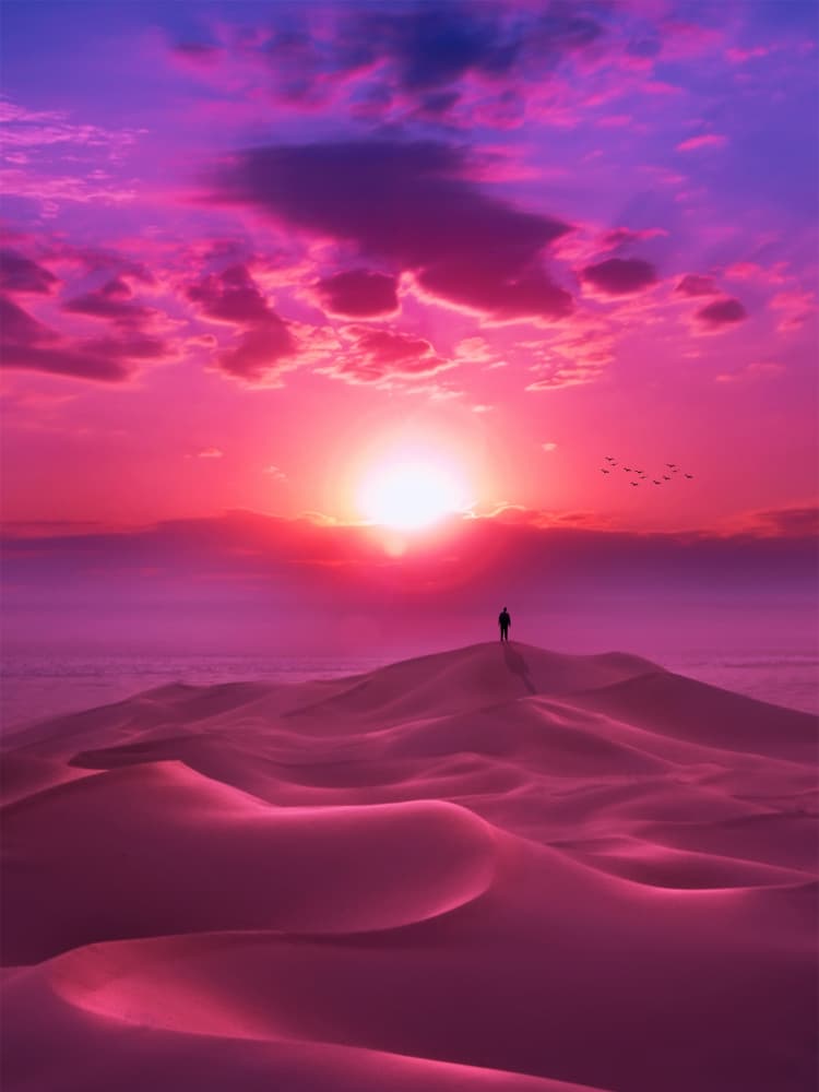 Vibrant Desert Sunset by Ritvik takkar — canvas wall art