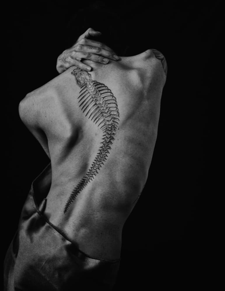 Skeletal Spine Tattoo by Babak Haghi — canvas wall art