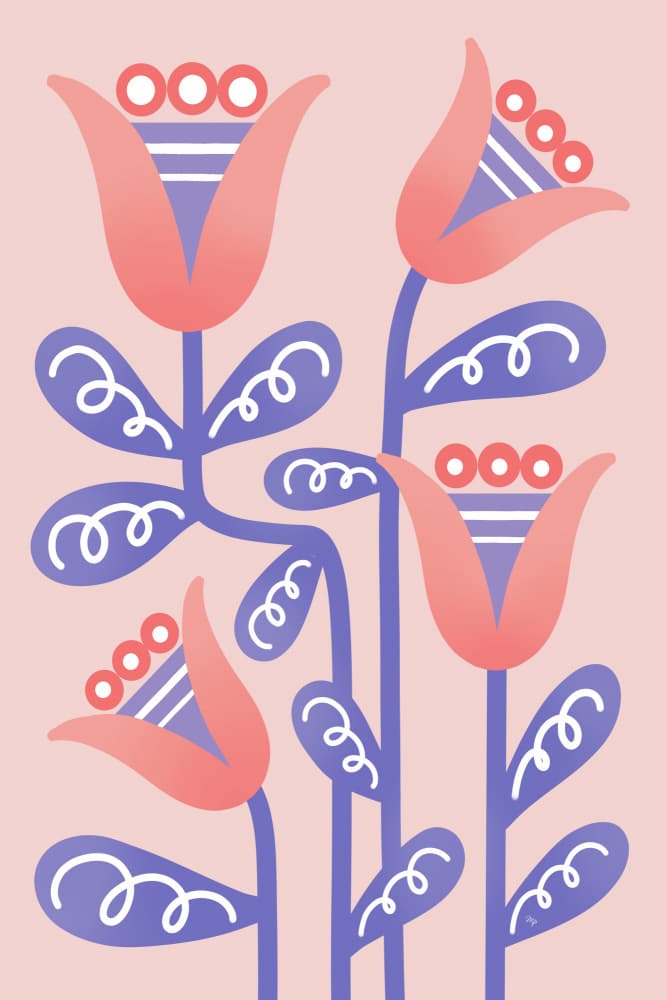 Stylized Spring Blooms by Martina — canvas wall art
