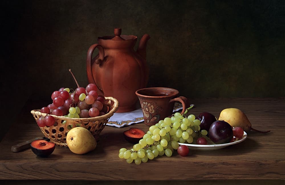 Rustic Fruit Still Life by Tatyana Skorokhod — canvas wall art