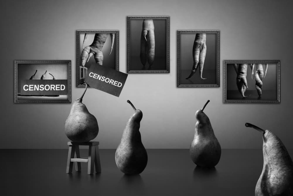 Pears View Censored Art by Victoria  Glinka — canvas wall art