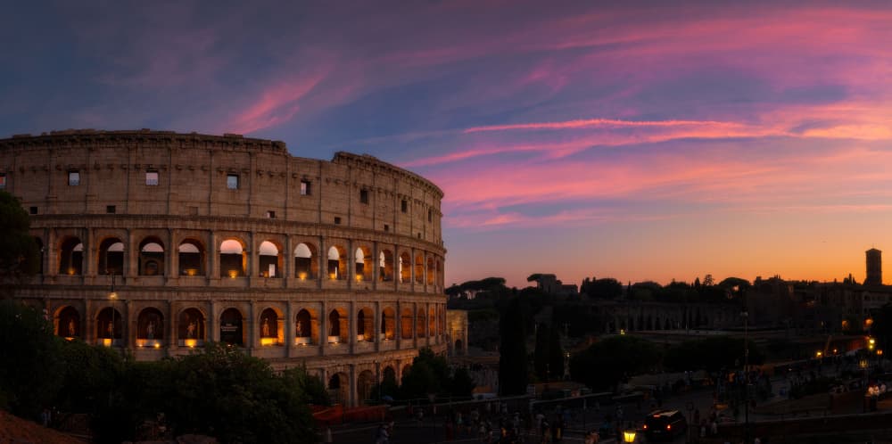 Roman Colosseum Sunset by Antonio Melián Vega — canvas wall art