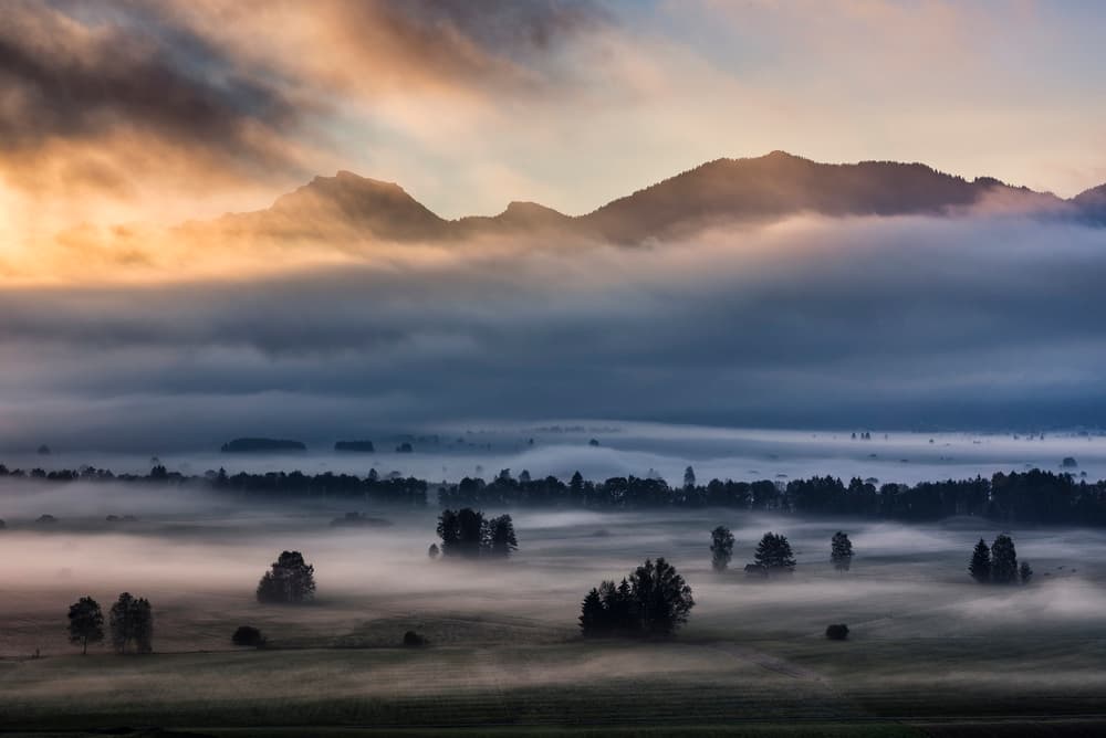 Sunrise Over Misty Valley by Nina Pauli — canvas wall art