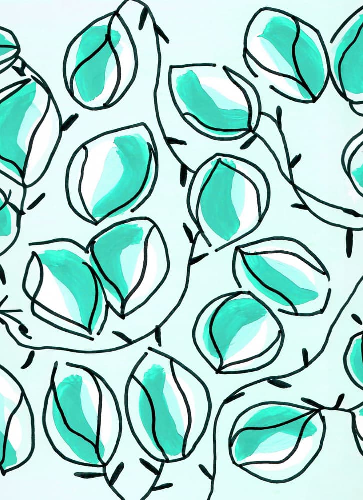 Flowing Green Leaves by Lori Ann Folz — canvas wall art