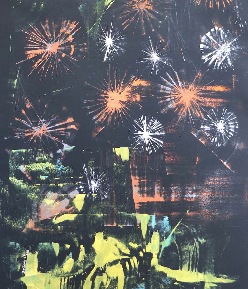 Vibrant Night Fireworks by Santhosh ch — canvas wall art