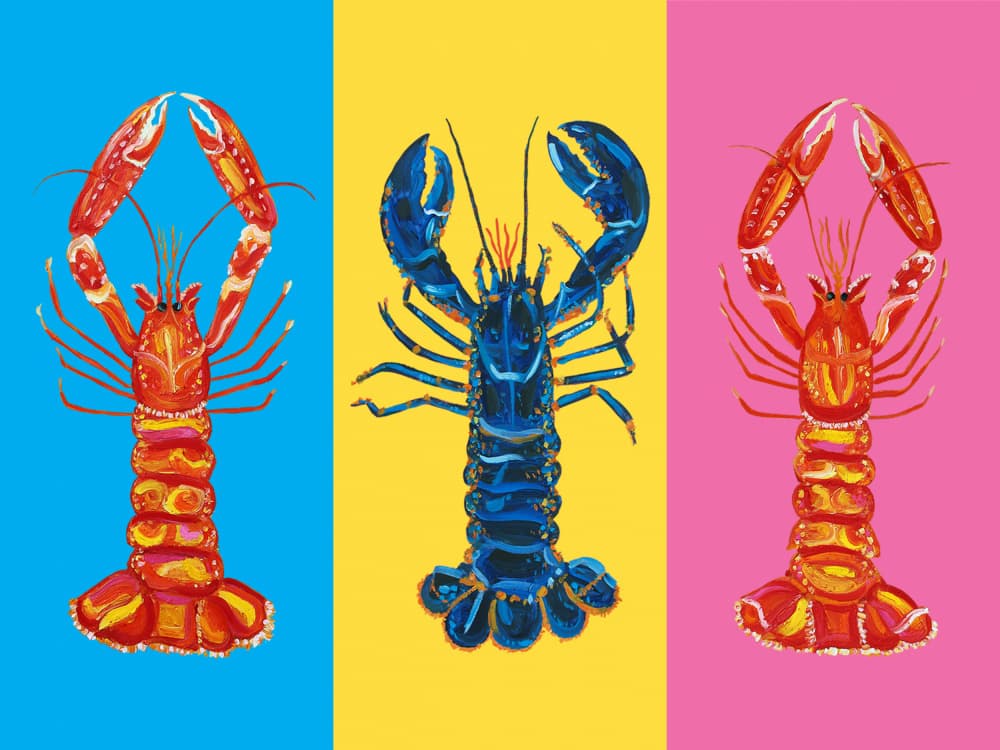 Colorful Pop Lobsters by Alice Straker — canvas wall art