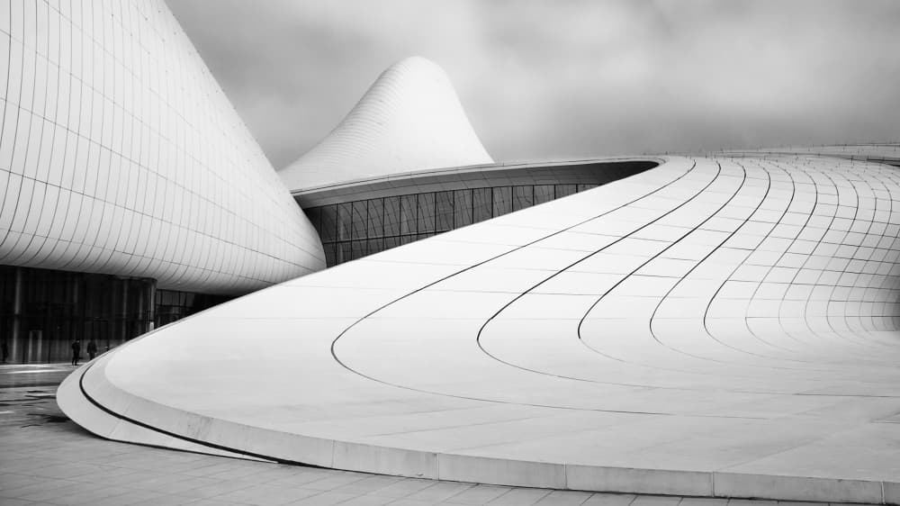 Sleek Architectural Curves by Richard Krchnak — canvas wall art