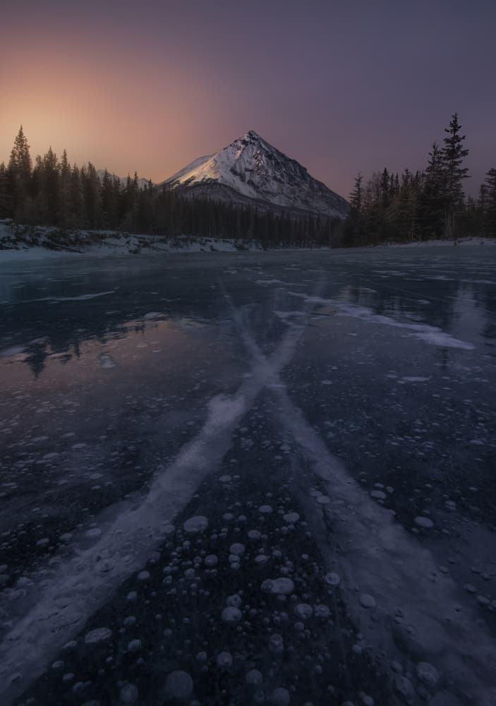 Alpenglow Mountain Ice by James S. Chia — canvas wall art