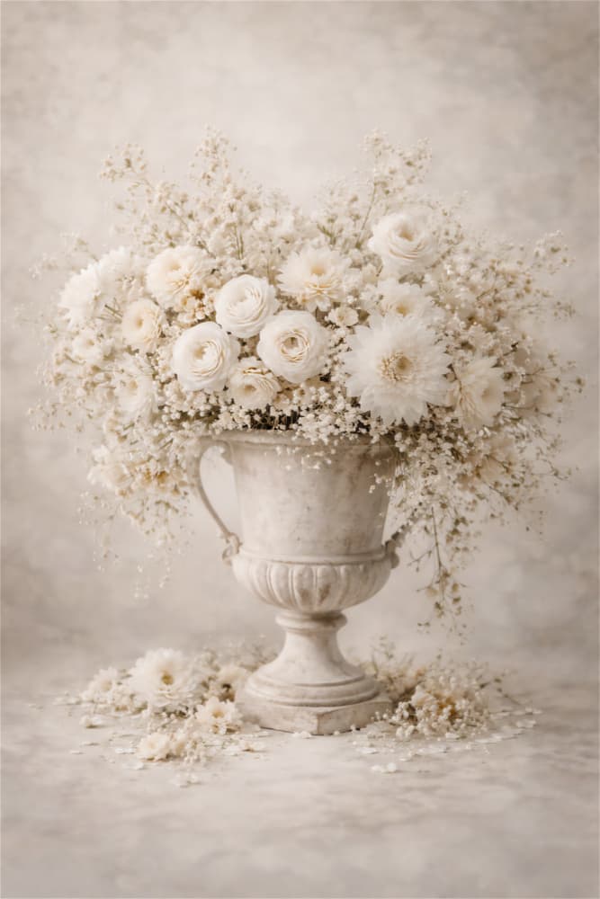 Elegant White Flowers by Annika Persson — canvas wall art