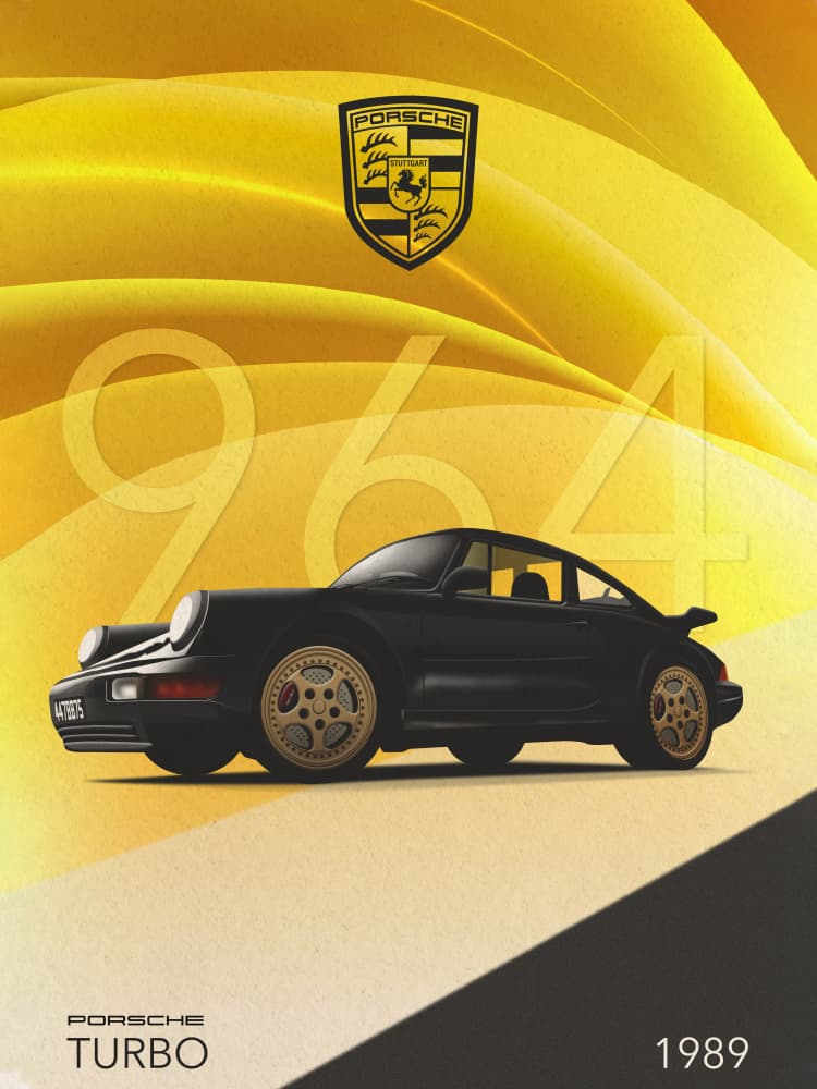 Elegant Black Vintage Coupe by Fadil Roze — canvas wall art