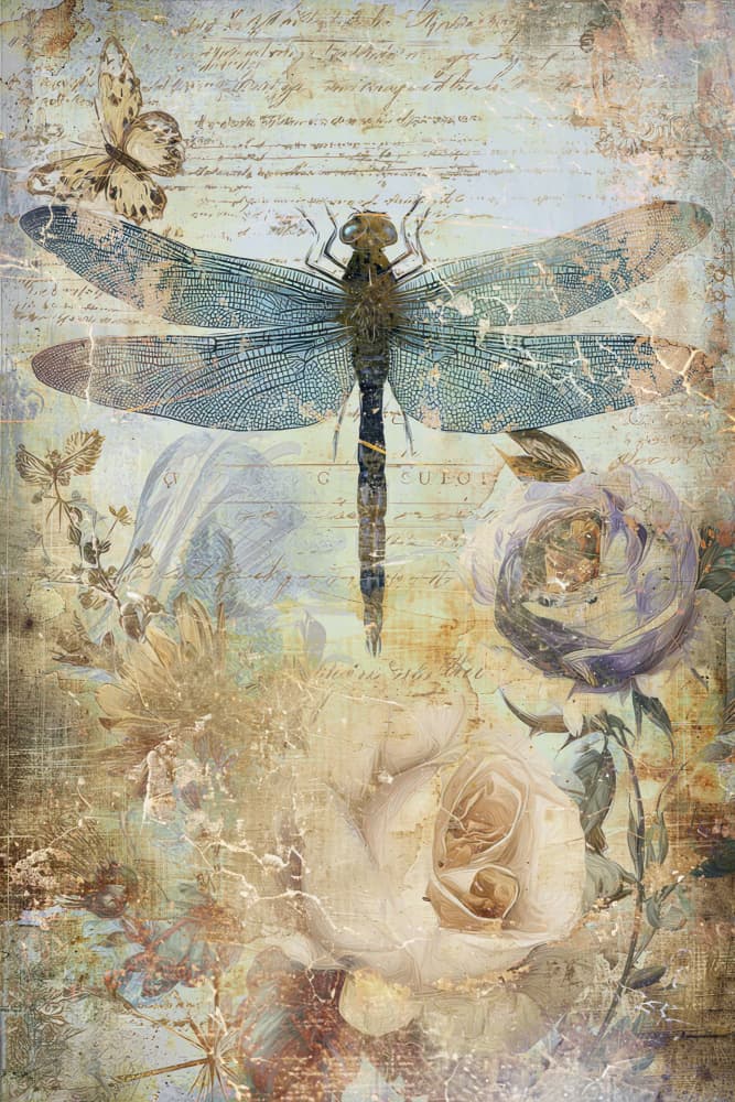 Ethereal Floral Dragonfly by Rafal Kulik — canvas wall art