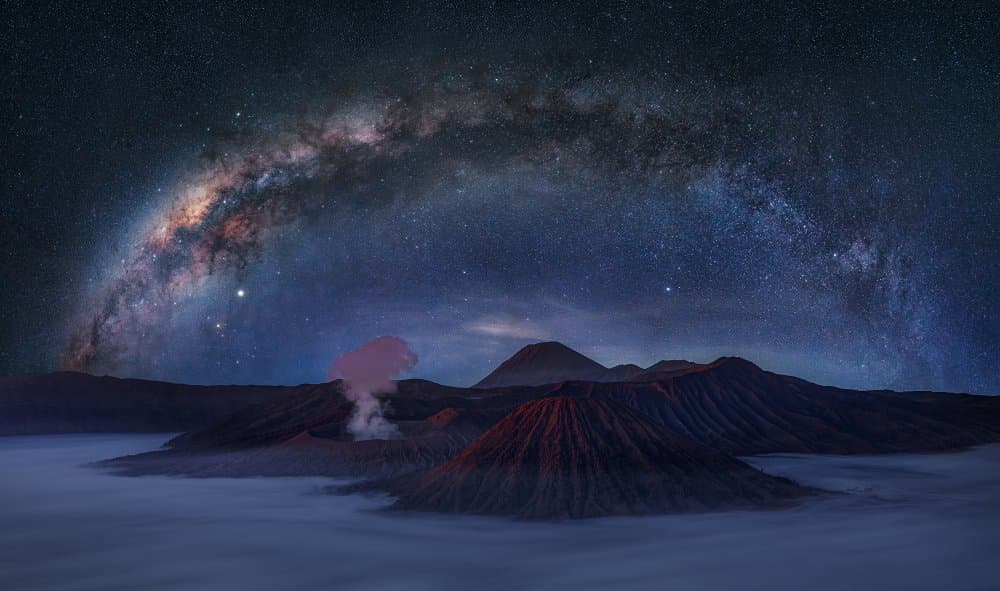 Bromo volcano Galaxy by Kim Lee — canvas wall art