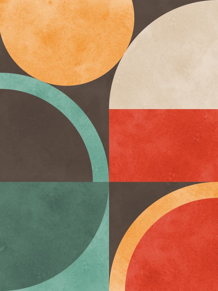 Muted Geometric Harmony by Vitor Costa — canvas wall art