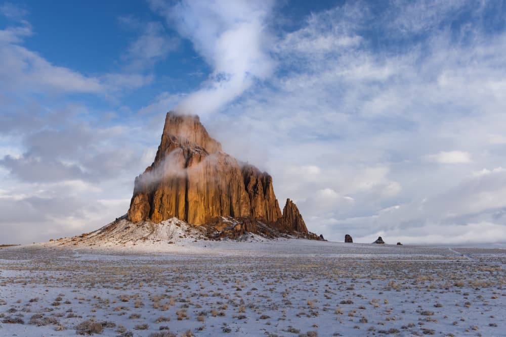 Sunlit Peak Snowy Desert by DonnaHom APA — canvas wall art