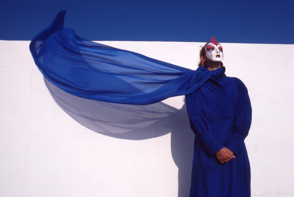 Blue Masked Figure by Dieter Matthes — canvas wall art