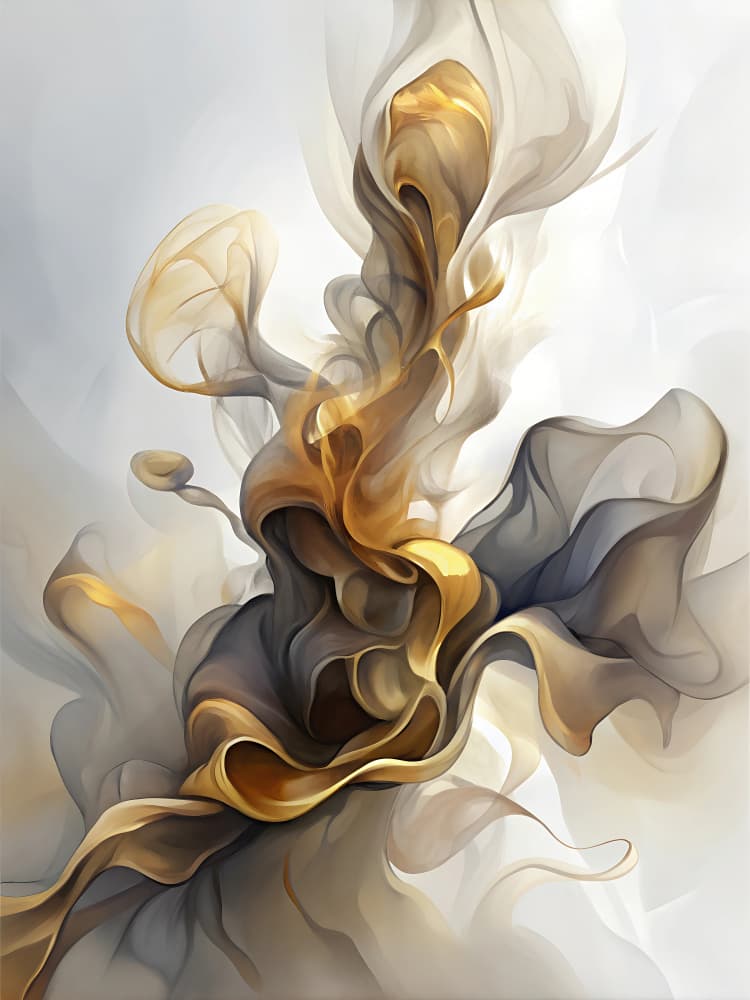 Golden Fluid Abstract by Miguel Bruzual — canvas wall art