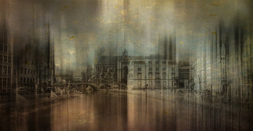 Moody Ghent Canal by Orkidea W. — canvas wall art