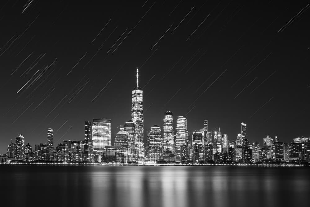 New York Star Trails by Tengyu Cai — canvas wall art