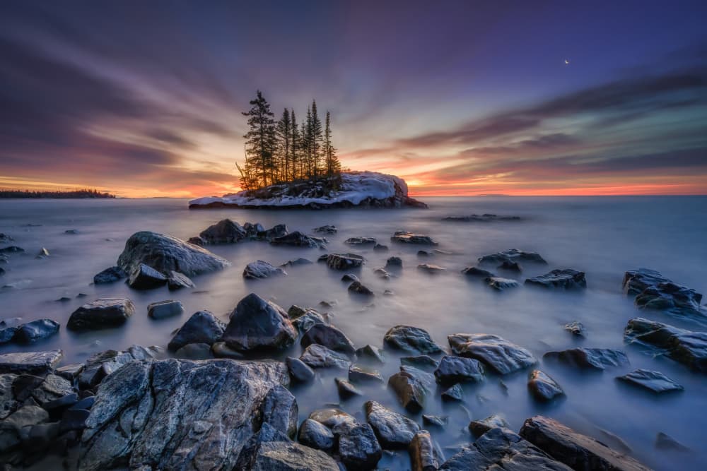 Winter Island Sunset by Matt Goldberg — canvas wall art