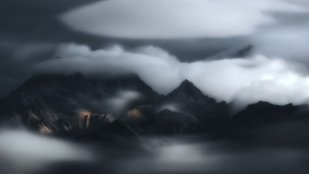 Misty Mountain Peaks by Selions(陈磊) — canvas wall art