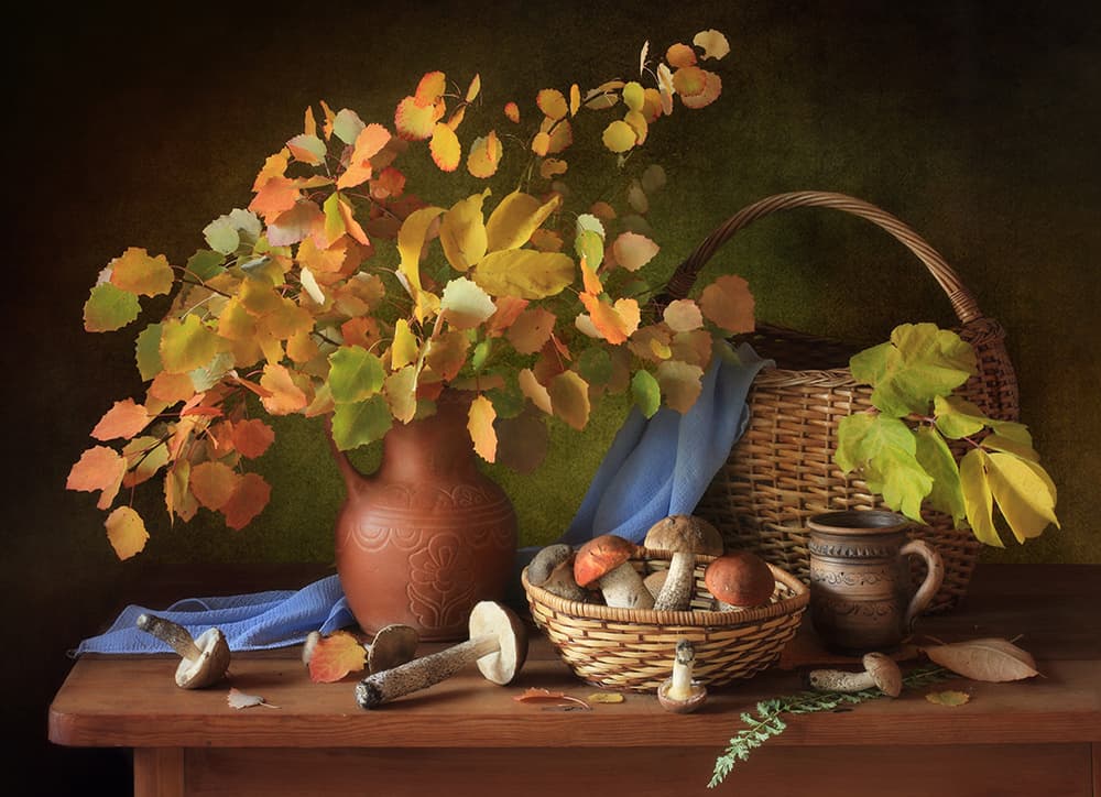 Autumn Mushroom Harvest by Tatyana Skorokhod — canvas wall art