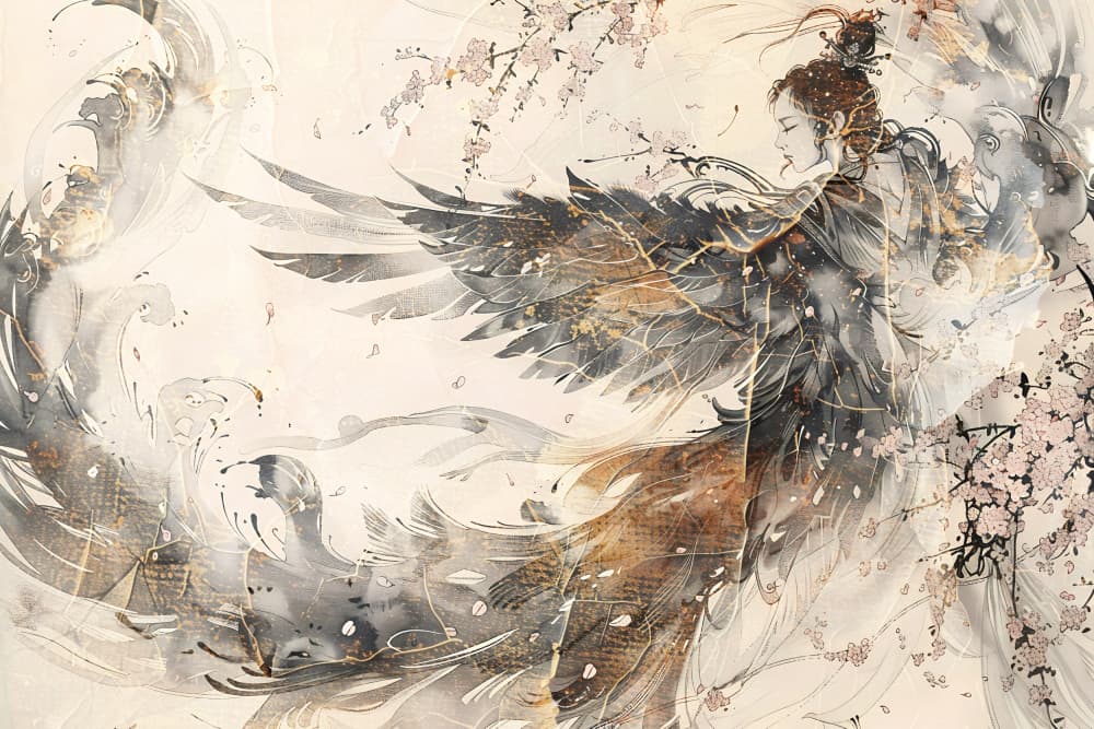Sakura Winged Spirit by Rafal Kulik — canvas wall art