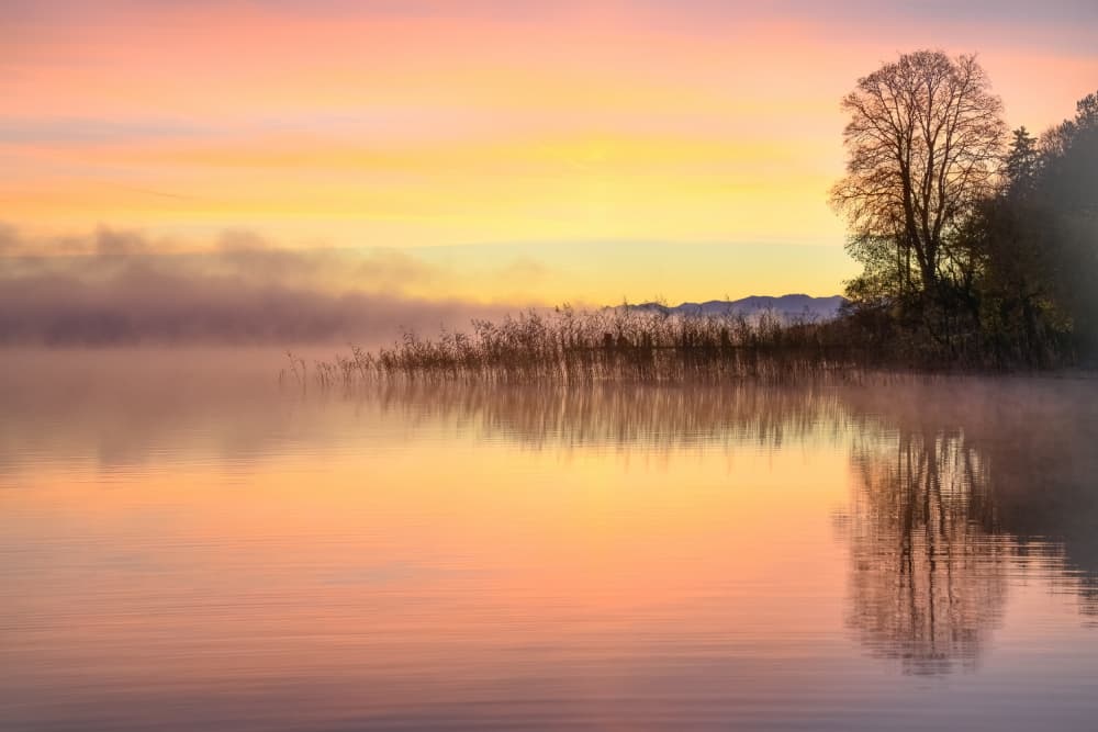 Serene Lake Mist by Ulrike Eisenmann — canvas wall art