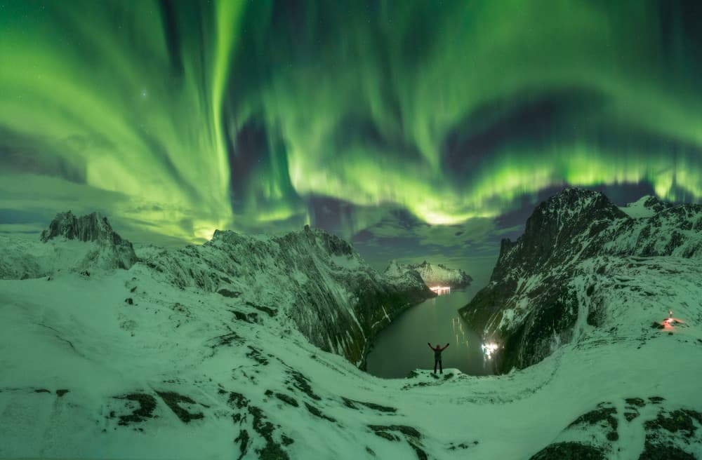 Majestic Aurora Landscape by Carlos Gonzalez — canvas wall art