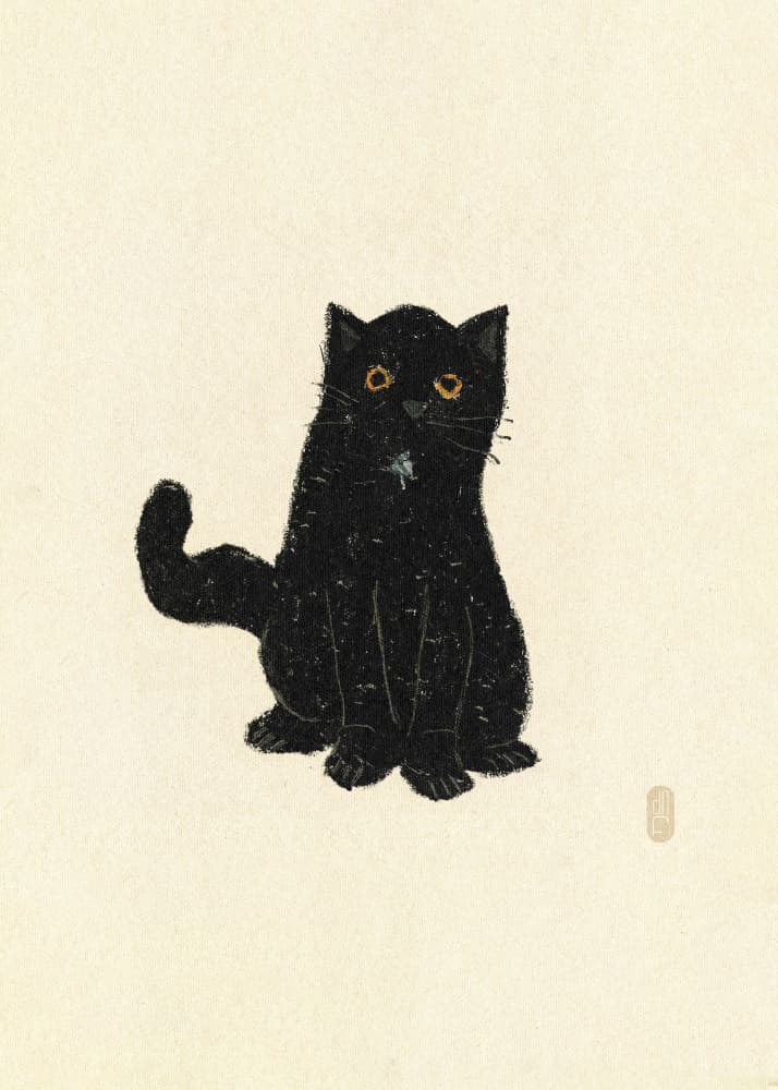 Charming Black Cat by Dianne Nicole Fernando — canvas wall art