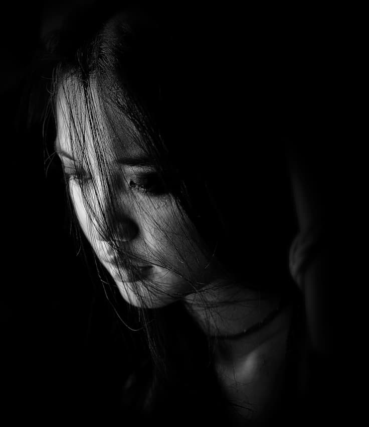 Pensive Shadow Portrait by hardibudi — canvas wall art