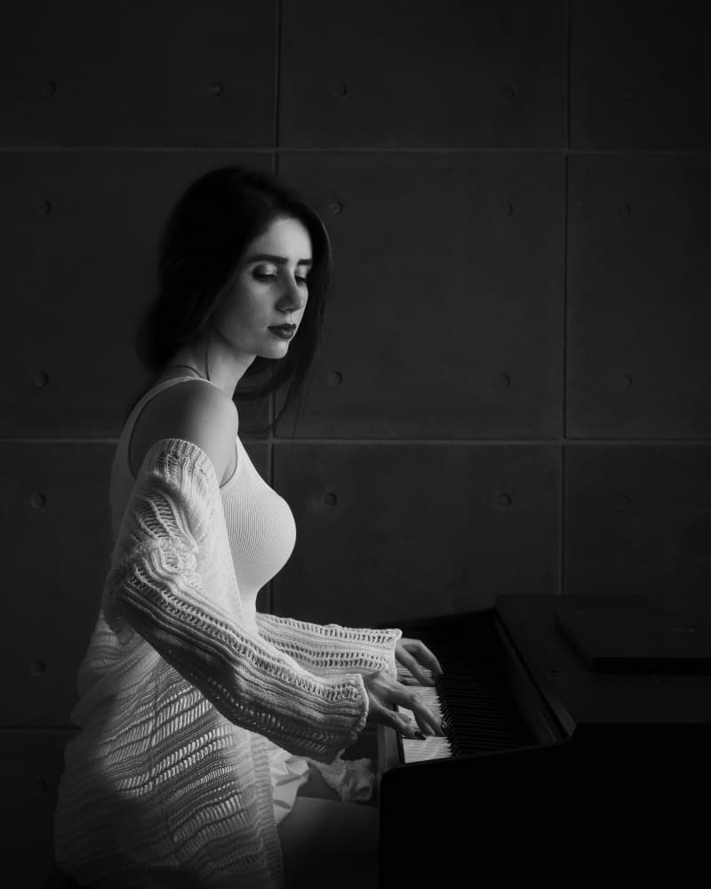 Elegant Piano Moment by Saeed Keramati — canvas wall art