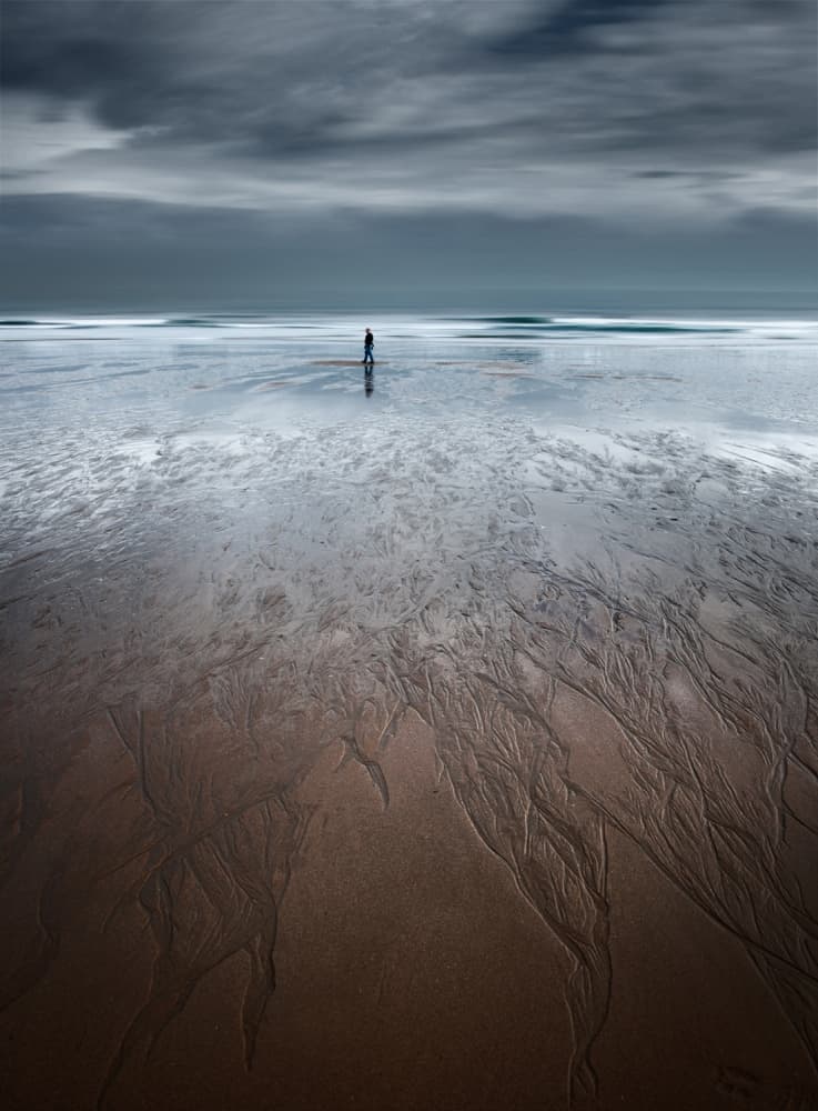 Moody Beach Solitude by Chus Rodríguez — canvas wall art