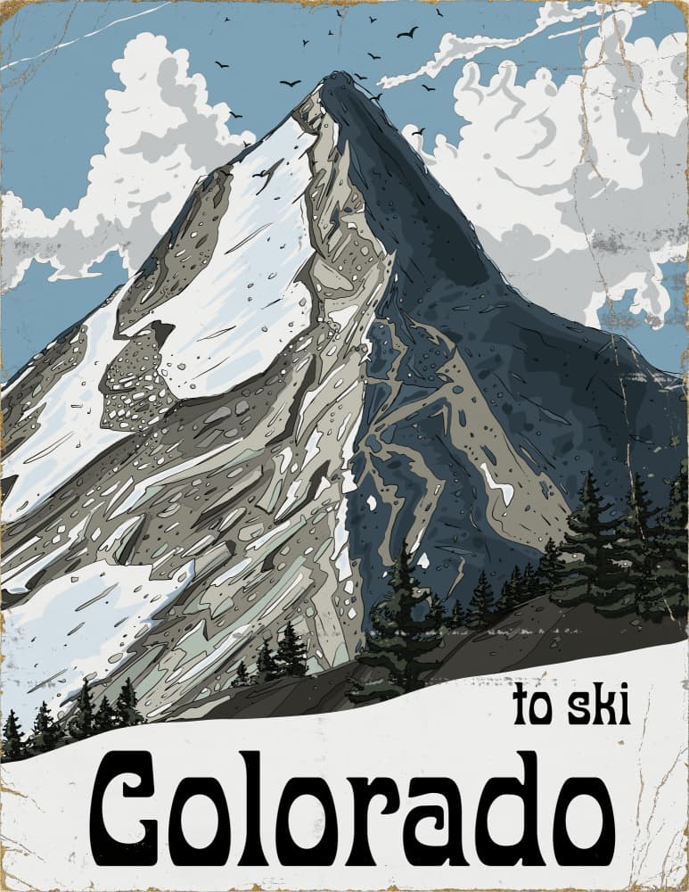 Vintage Colorado Ski by Nicholas — canvas wall art