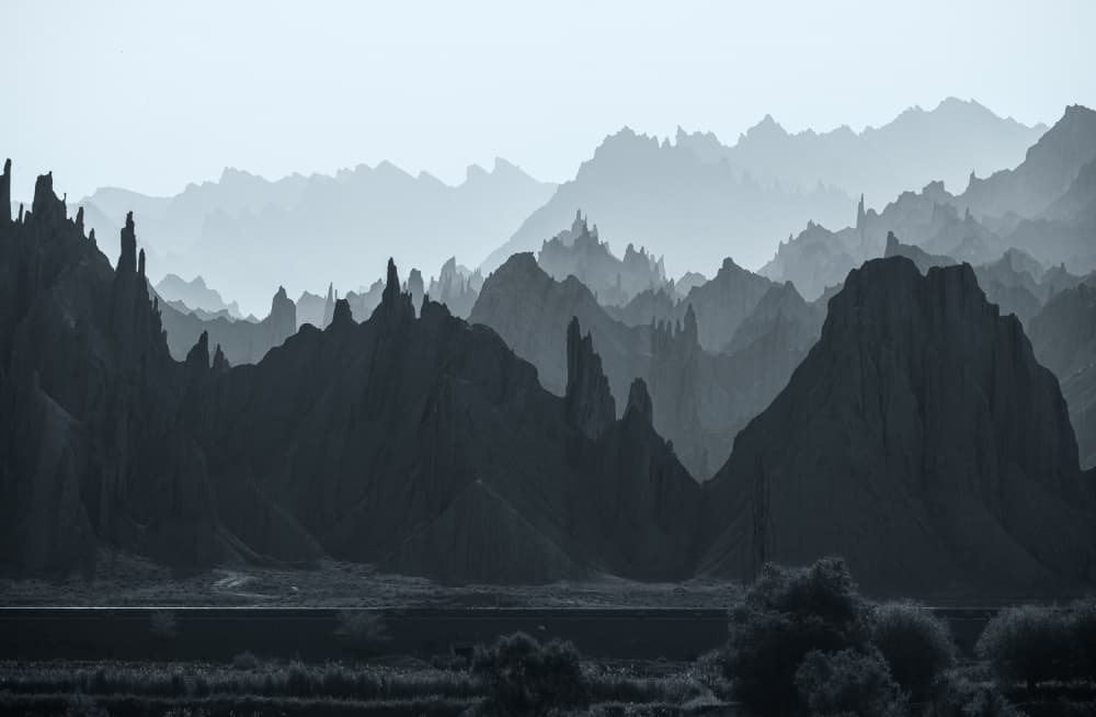 Layered Mountain Haze by YY DB — canvas wall art