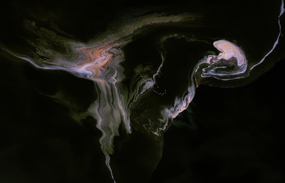 Dark Fluid Swirls by MIN LI — canvas wall art