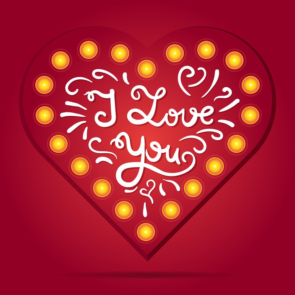 I Love You Marquee Heart by Marika Barsrsind — canvas wall art