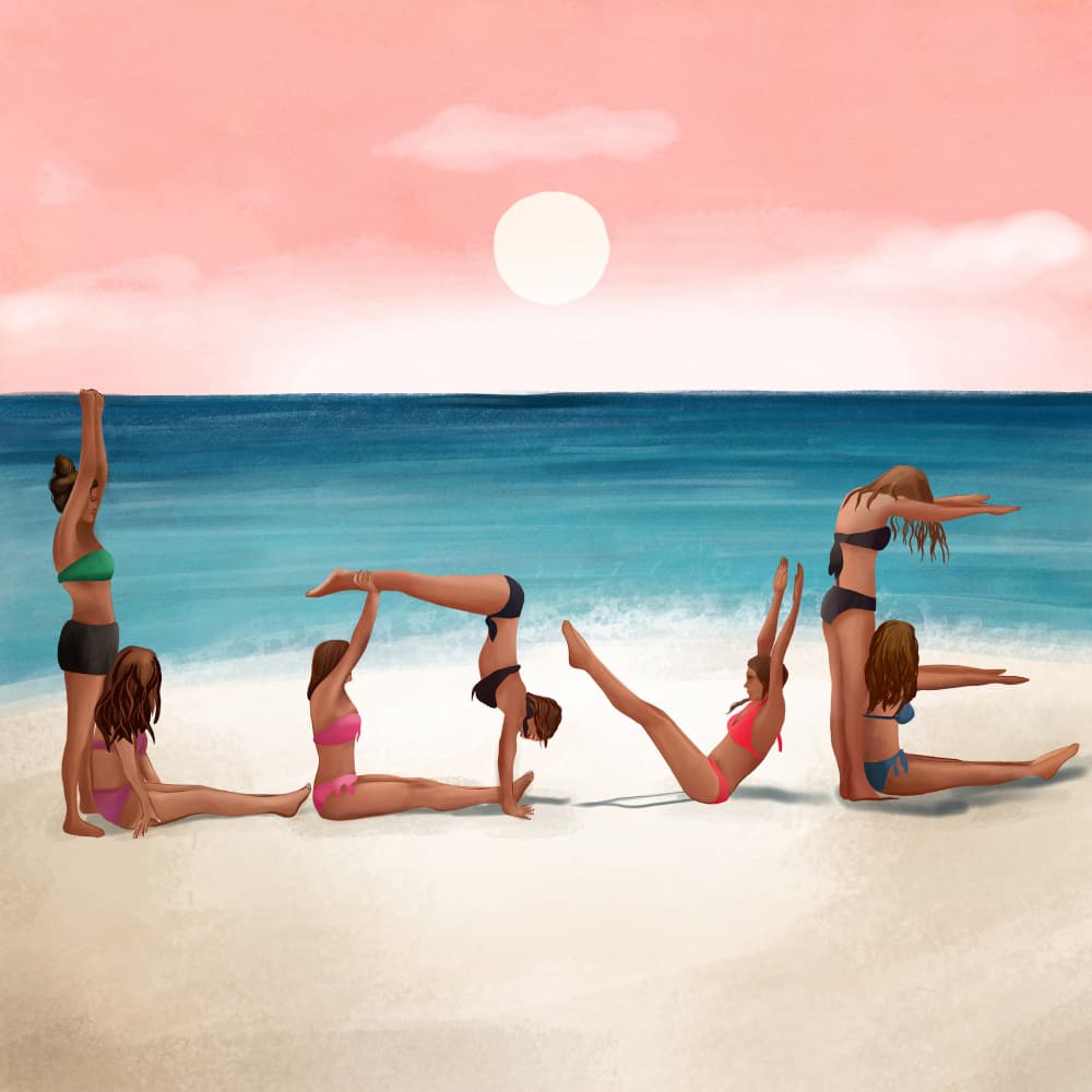 Love On The Beach by Flow Line — canvas wall art