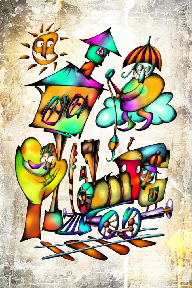 Whimsical Dream Train by Rafal Kulik — canvas wall art