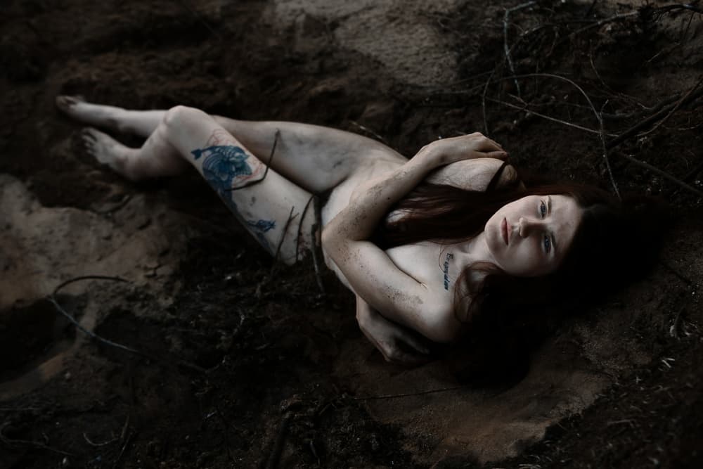 Grounded Nude Woman by || Roman Danilov — canvas wall art