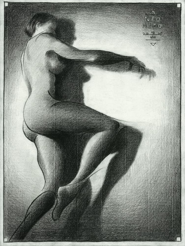 Graceful Nude Embrace by Corné Akkers — canvas wall art