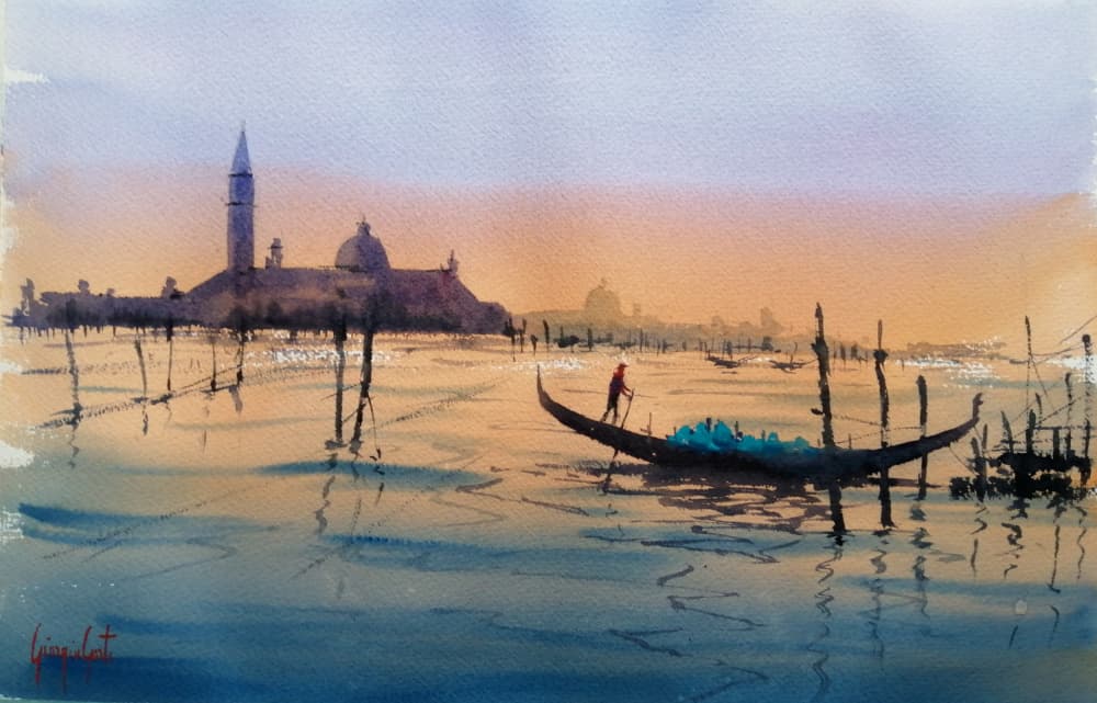 Venice Gondola Sunset by Giorgio Gosti — canvas wall art
