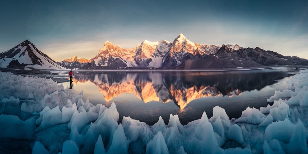 Majestic Mountain Reflection by qiye — canvas wall art